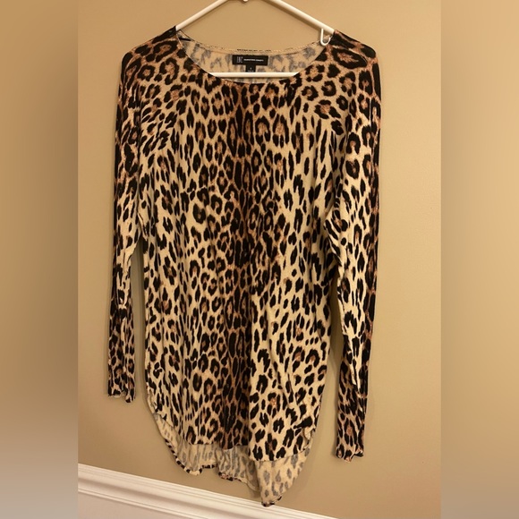 INC Leopard Print Long Sleeve Shirt - Small - Picture 1 of 3